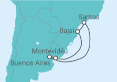 Itinerário do Cruzeiro  Brasil, Argentina - Costa Cruzeiros