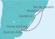 Itinerário do Cruzeiro  Brasil, Uruguai, Argentina - MSC Cruzeiros