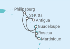 Itinerário do Cruzeiro  Sint Maarten, Antígua E Barbuda, São Cristóvão E Neves, Martinica - MSC Cruzeiros