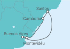 Itinerário do Cruzeiro  Brasil, Uruguai, Argentina - MSC Cruzeiros