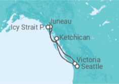 Itinerário do Cruzeiro  Alasca - saindo de Seattle - NCL Norwegian Cruise Line