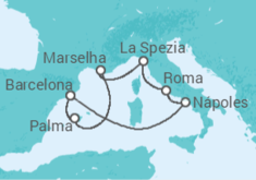 Itinerário do Cruzeiro  Espanha, Itália - Royal Caribbean