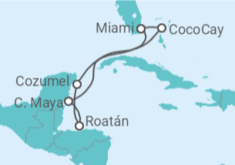 Itinerário do Cruzeiro  Honduras, México - Royal Caribbean