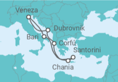 Itinerário do Cruzeiro  Itália, Grécia, Croácia - MSC Cruzeiros