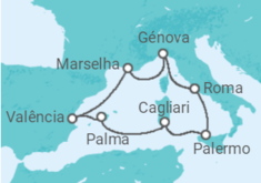 Itinerário do Cruzeiro  Itália, Espanha, França - MSC Cruzeiros