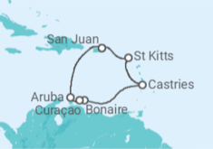 Itinerário do Cruzeiro  Aruba, Curaçao, Santa Lúcia - NCL Norwegian Cruise Line