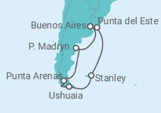 Itinerário do Cruzeiro  Argentina, Chile, Uruguai - NCL Norwegian Cruise Line