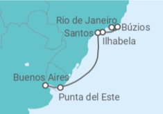 Itinerário do Cruzeiro  Brasil, Uruguai - NCL Norwegian Cruise Line