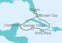 Itinerário do Cruzeiro  Jamaica, Ilhas Cayman, México - MSC Cruzeiros