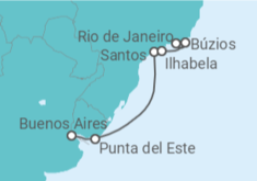 Itinerário do Cruzeiro  De Buenos Aires ao Rio de Janeiro - NCL Norwegian Cruise Line