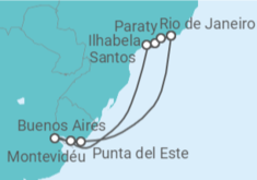Itinerário do Cruzeiro  Uruguai, Argentina, Brasil - Azamara
