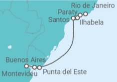Itinerário do Cruzeiro  De Buenos Aires ao RJ - Azamara