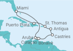 Itinerário do Cruzeiro  Fim de Ano no Caribe - NCL Norwegian Cruise Line