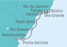 Itinerário do Cruzeiro  Do Brasil a Argentina - Regent Seven Seas