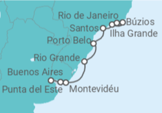 Itinerário do Cruzeiro  De Buenos Aires ao RJ - Regent Seven Seas