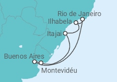 Itinerário do Cruzeiro  Brasil, Uruguai, Argentina - Costa Cruzeiros