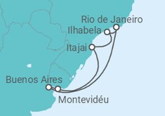 Itinerário do Cruzeiro  Uruguai, Argentina, Brasil - Costa Cruzeiros