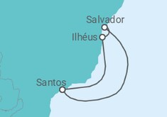 Itinerário do Cruzeiro  Santos, Salvador e Ilhéus - Costa Cruzeiros