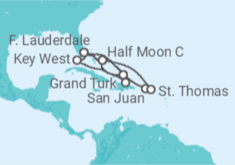 Itinerário do Cruzeiro  Bahamas, Porto Rico, Ilhas Virgens Americanas, Estados Unidos - Holland America Line