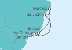 Itinerário do Cruzeiro  Brasil - MSC Cruzeiros