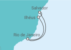 Itinerário do Cruzeiro  Brasil - MSC Cruzeiros