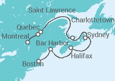 Itinerário do Cruzeiro  Canadá, Estados Unidos - Holland America Line