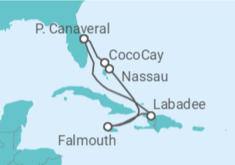 Itinerário do Cruzeiro  Bahamas, Jamaica - Royal Caribbean