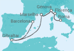 Itinerário do Cruzeiro  Gibraltar, França, Itália - Princess Cruises