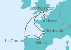 Itinerário do Cruzeiro  Espanha, França - Royal Caribbean