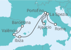 Itinerário do Cruzeiro  Espanha, Itália, França - Celebrity Cruises