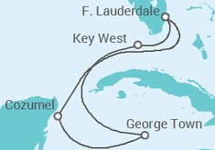 Itinerário do Cruzeiro  Estados Unidos, Ilhas Cayman, México - Celebrity Cruises