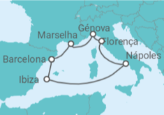 Itinerário do Cruzeiro  Espanha, Itália, França - MSC Cruzeiros
