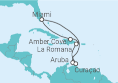 Itinerário do Cruzeiro  Aruba, Curaçao, República Dominicana - Carnival Cruise Line