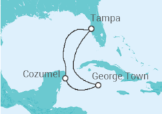 Itinerário do Cruzeiro  México, Ilhas Cayman - Carnival Cruise Line