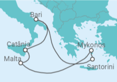 Itinerário do Cruzeiro  Malta, Grécia, Itália - Costa Cruzeiros