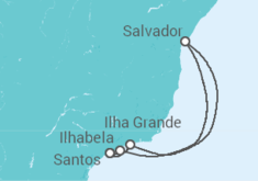 Itinerário do Cruzeiro  Ilhabela, Santos, Ilha Grande - MSC Cruzeiros