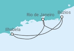 Itinerário do Cruzeiro  Ilhabela e Búzios 2023 - MSC Cruzeiros