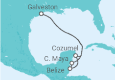 Itinerário do Cruzeiro  Belize, México - Carnival Cruise Line