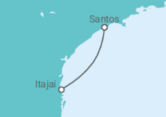 Itinerário do Cruzeiro  Itajaí - Costa Cruzeiros