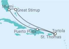 Itinerário do Cruzeiro  Ilhas Virgens Americanas e Britânicas - NCL Norwegian Cruise Line
