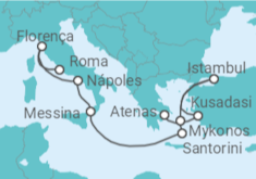 Itinerário do Cruzeiro  De Atenas a Roma - NCL Norwegian Cruise Line