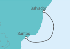 Itinerário do Cruzeiro  Salvador e Santos - Costa Cruzeiros