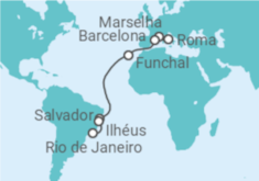 Itinerário do Cruzeiro  De Roma ao Rio de Janeiro - MSC Cruzeiros