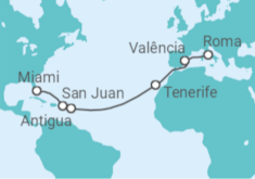 Itinerário do Cruzeiro  Espanha, Antígua E Barbuda, Porto Rico - Oceania Cruises