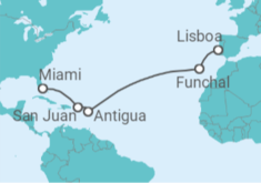 Itinerário do Cruzeiro  Portugal, Antígua E Barbuda, Porto Rico - Oceania Cruises