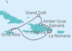 Itinerário do Cruzeiro  Rep. Dominicana, Jamaica, Ilhas Turks - Costa Cruzeiros
