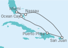 Itinerário do Cruzeiro  Bahamas, Porto Rico - MSC Cruzeiros