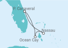 Itinerário do Cruzeiro  Nassau e Ocean Cay (MSC Marine Reserve)  - MSC Cruzeiros