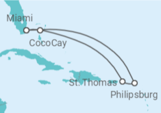 Itinerário do Cruzeiro  Sint Maarten, Ilhas Virgens Americanas - Royal Caribbean