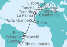 Itinerário do Cruzeiro  De Rio de Janeiro a Lisboa (Portugal) - Oceania Cruises